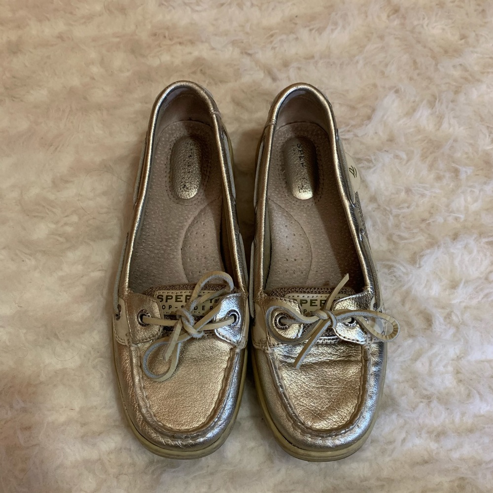Gold Sperry Shoes